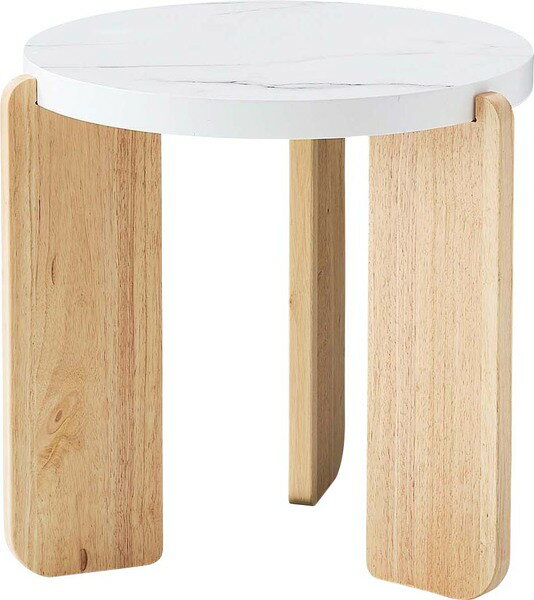 ラウンドテーブルS　TAP-311WH　ホワイト ネストテーブル コーヒーテーブル ソファテーブル センターテーブル サイドテーブル テーブル 大理石調 石目調 天然木 シンプル 北欧 ナチュラル 韓国 丸 円 おしゃれ ホワイト