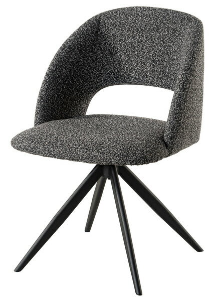 回転チェア　HB-11DGY ダークグレー　チェア 椅子 回転椅子 ブラックスチール 回転 パーソナルチェア 回転式 混色生地 クッション