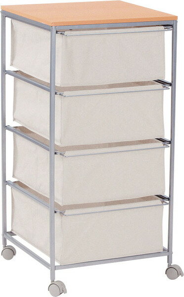 キャンバスチェスト4段　MIP-278　ベージユ　ャンバスチェスト4段 キャンバスチェスト チェスト キャン..