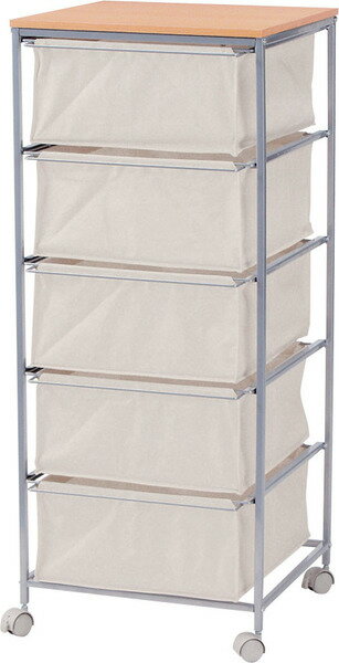 キャンバスチェスト5段　MIP-279 ベージユ　キャンバスチェスト チェスト キャンバス生地 グレー ナチ..