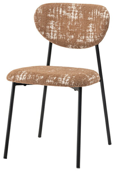 チェア PC-267BR ブラウン 椅子 イス シンプル モダン スタイリッシュ おしゃれ ダイニング リビング カフェ スチール脚 かわいい アンティーク デザイン 軽量 軽い スチール ファブリック 布地 背もたれ