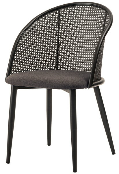 チェア　TOE-137DGY　ダークグレー　ダイニングチェア おしゃれ 椅子 イス いす チェアー ナチュラル シンプル ラタン調 ファブリック 布地 スチール 背もたれ アームレス 　アジアン シンプル