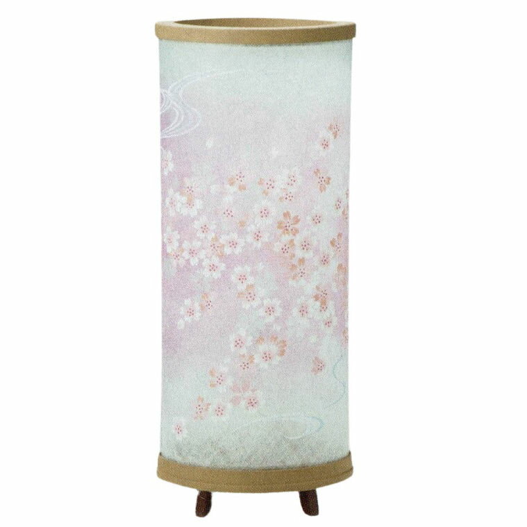 盆提灯 岐阜提灯 置き提灯 創作提灯 おとわ1号（桜） モカ色 廻転 高さ54cm (P4)(2174) 水雷球 電気コード式 初盆 新盆 お盆
