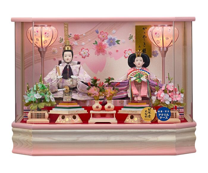 ひな人形　ひな祭 雛人形ケ－ス あゆみ三五親王飾 v213-250 アクリルケース コンパクト 軽量 桃の節句
