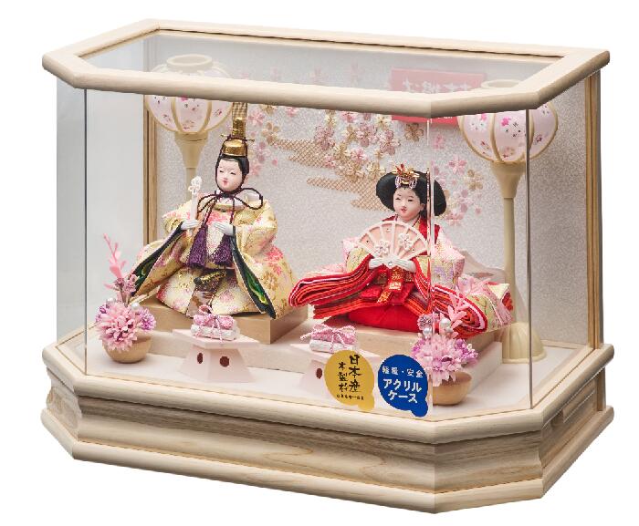 ひな人形　ひな祭 雛人形ケ－ス まのん豆親王飾 v253-269 アクリルケース コンパクト 軽量 桃の節句　送料無料 2