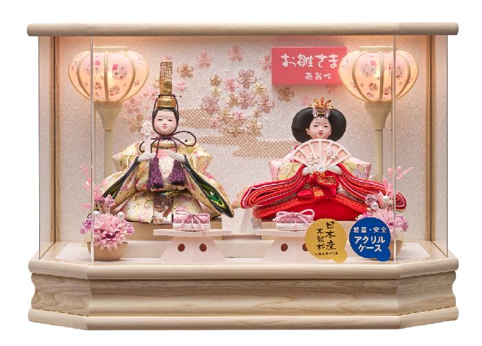 ひな人形　ひな祭 雛人形ケ－ス まのん豆親王飾 v253-269 アクリルケース コンパクト 軽量 桃の節句　送料無料 3