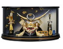 兜ケース飾 勇将 215−716 上杉謙信 横幅51cm 高さ28cm 奥行28cm 丸型 黒アクリルケース コンパクト 軽量 五月人形 端午の節句 初節句 ...