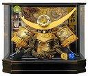 兜ケース飾 子供着用 2〜3歳用 取外し式 天竜 245−729 上杉謙信 黒金ぼか 横幅53cm 高さ45cm 奥行39cm アクリルケース オルゴール付 コ...