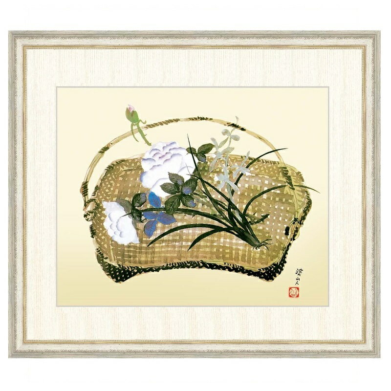 日本の名画 冨田溪仙 春の花籠図 F8 [g4-bn164-F8]（代引き不可）