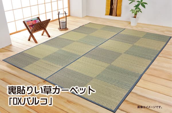 い草花ござカーペット 『DXパルコ裏貼CP』 江戸間3畳(約174×261cm) (裏:不織布)