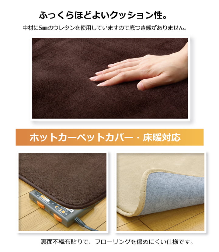 ラグ カーペット ルームマット 1畳 無地 フランネル 『フランアイズ』 約92×185cm(ホットカーペット対応) [3]