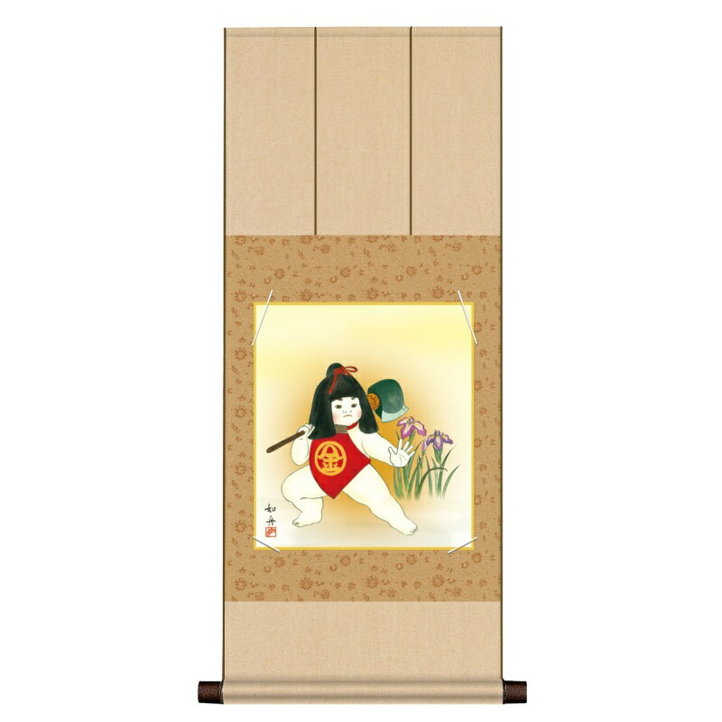 色紙掛 端午の節句【美原如舟】金太郎 八坂緞子色紙掛 ts2yac-004/kst-013 五月人形色紙セット【代引き不可】