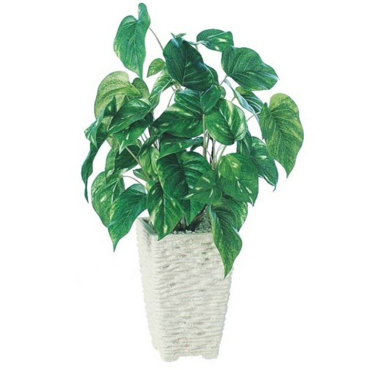 ◆サイズ◆約幅25×奥行20×高さ35cm器サイズ：□9.3×高さ14cm（底□6cm）人工観葉植物ポトス小R ポット付き 器（ポット）Pスクエア（WH）材質：ペーパーマッシュ製ストーン仕上（器表面上に細かな白石を接着しております。納期に通...