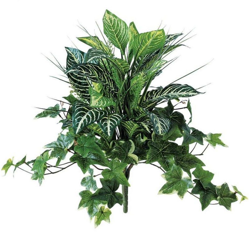 观叶植物 - 人工観葉植物 ゼブラ MIX ブッシュ 長さ50cm （P139-91684) （代引き不可） インテリアグリーン フェイクグリーン