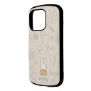 iPhone16Pro ケース ミッフィー ベージュ フラワー キャラクター グッズ 衝撃吸収 ハイブリッド 保護 スマホ カバー ハード iPhone 2024 6.3inch 3眼 アイホン アイフォン プロ MiA IN-BP47AC4-MF49