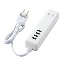USBタッフ゜ USBメス×4 AC×2 ケーフ゛ル60cm 3.4A ホワイト MOT-U11-2406WH MOT-U11-2406WH エレコム ELECOM