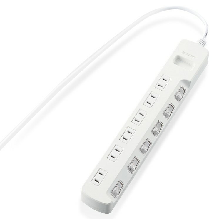 省エネタップ 個別スイッチ 6個口 3m ホワイト T-E5A-2630WH T-E5A-2630WH エレコム ELECOM