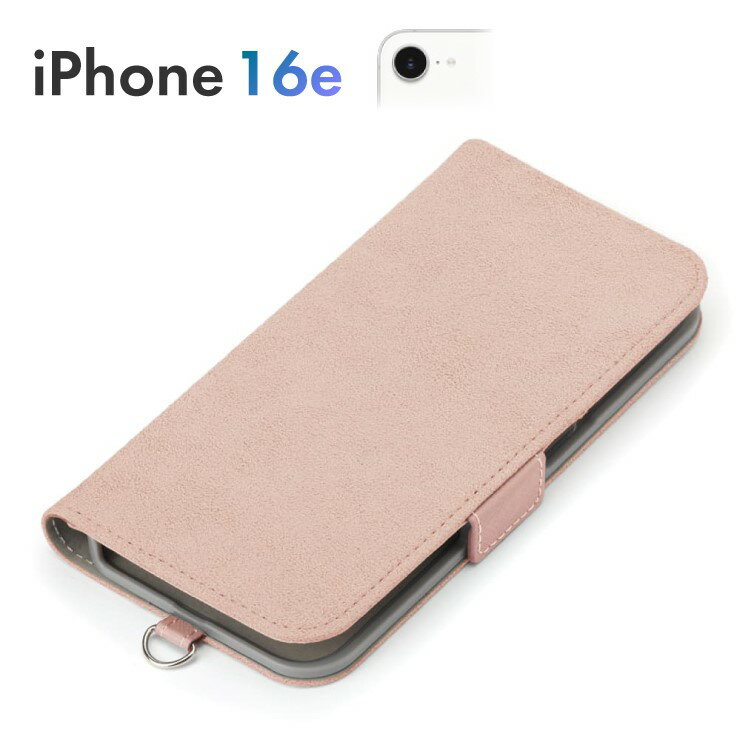 乐天商城 - iPhone 17e 16e 手帳 ケース ピンク PUレザー スエード フリップカバー PG-25KFP07PK
