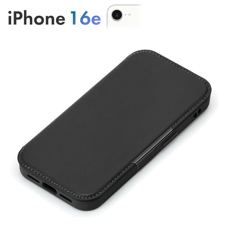 乐天商城 - iPhone 17e 16e 手帳 ケース ブラック 背面 クリア 透明 ガラスフリップケース PG-25KGF01BK