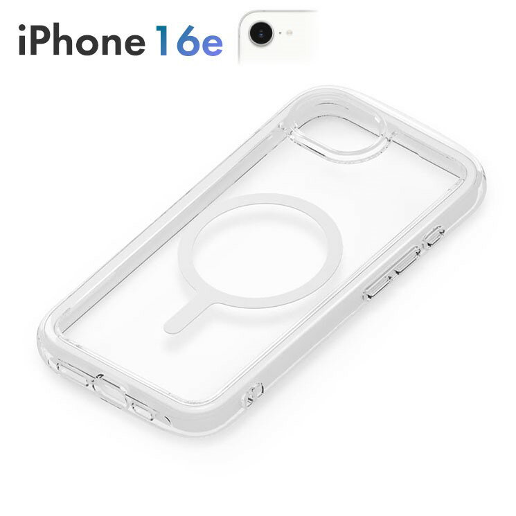 乐天商城 - iPhone 17e 16e ケース 背面 クリア 透明 カラーフレーム magsafe マグセーフ 対応 エアクッションケース スノー PG-25KMA04CL