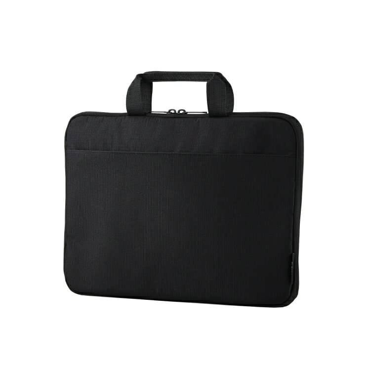 エレコム パソコンケース 13.3インチ フルオープン PC操作可 撥水 軽量 スリム ハンドル付き 前面収納ポケット ダブルファスナー MacBook Air / Pro ノートPC ブラック BM-IBHC13BK