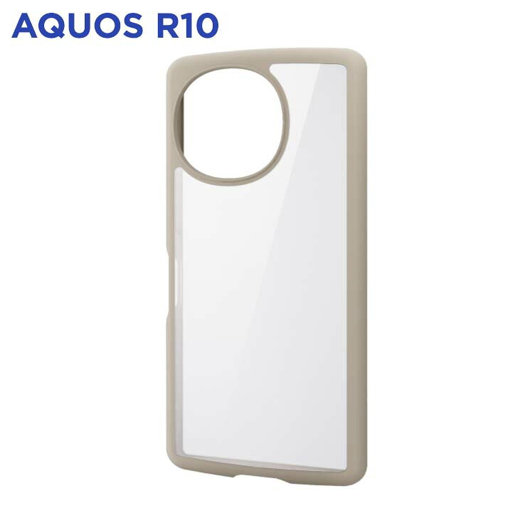 エレコム AQUOS R10 ( SH-51F ) ケース ハイブリッド 衝撃吸収 軽量 薄型 カメラレンズ保護設計 ストラップホール付 ストラップホールシート付 カフェオレ PM-S252TSLFCBE