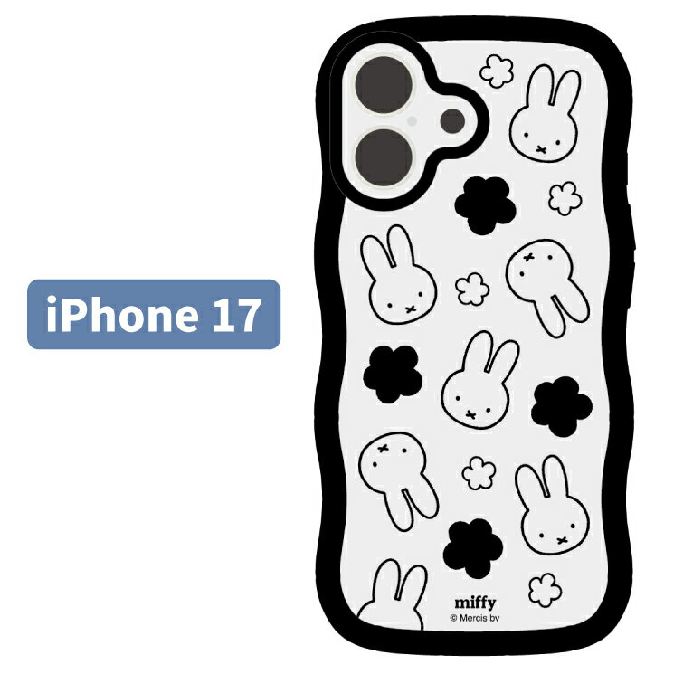 乐天商城 - ミッフィー iPhone17 ケース クリア 透明 miffy キャラクター グッズ スマホ カバー エアクッション ハイブリッド 耐衝撃 うねうね 湾曲 インナーシート付仕様 iPhone 2025 6.3inch 2眼 アイホン アイフォン MF-658A