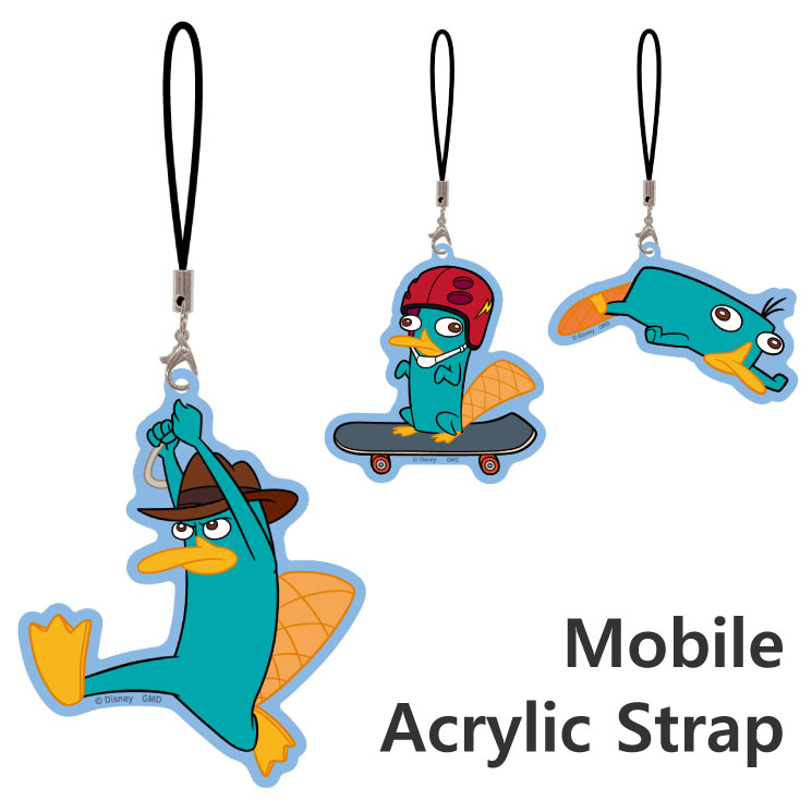Rakuten - ディズニー ストラップ スマホ モバイル アクリル Lサイズ フィニアス ファーブ キャラクター グッズ 携帯 アクセサリー チャーム キーホルダー DNG-355