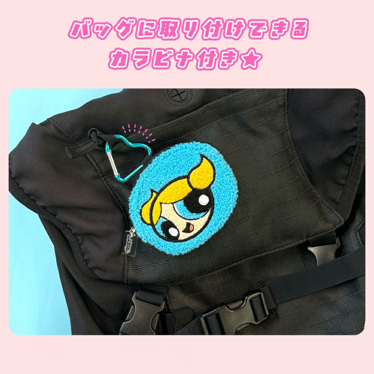 パワーパフガールズ ガジェットポーチ バブルス キャラクター グッズ かわいい 可愛い オシャレ ミニポーチ サガラ 刺繍 イヤホン ケーブル 小物入れ カラビナ付 ケース PG-WGP0 crossroad-10088942 クロスロード 楽天市場店 サンプル画像3