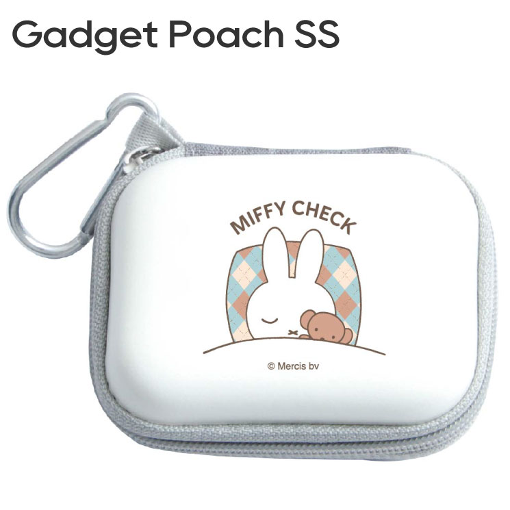 ミッフィー ガジェットポーチ miffy check キャラクター グッズ かわいい 可愛い オシャレ ミニポーチ 全開き イヤホン ケーブル 小物入れ カラビナ付 ケース MF-689A crossroad-10089148 クロスロード 楽天市場店 パッケージ画像