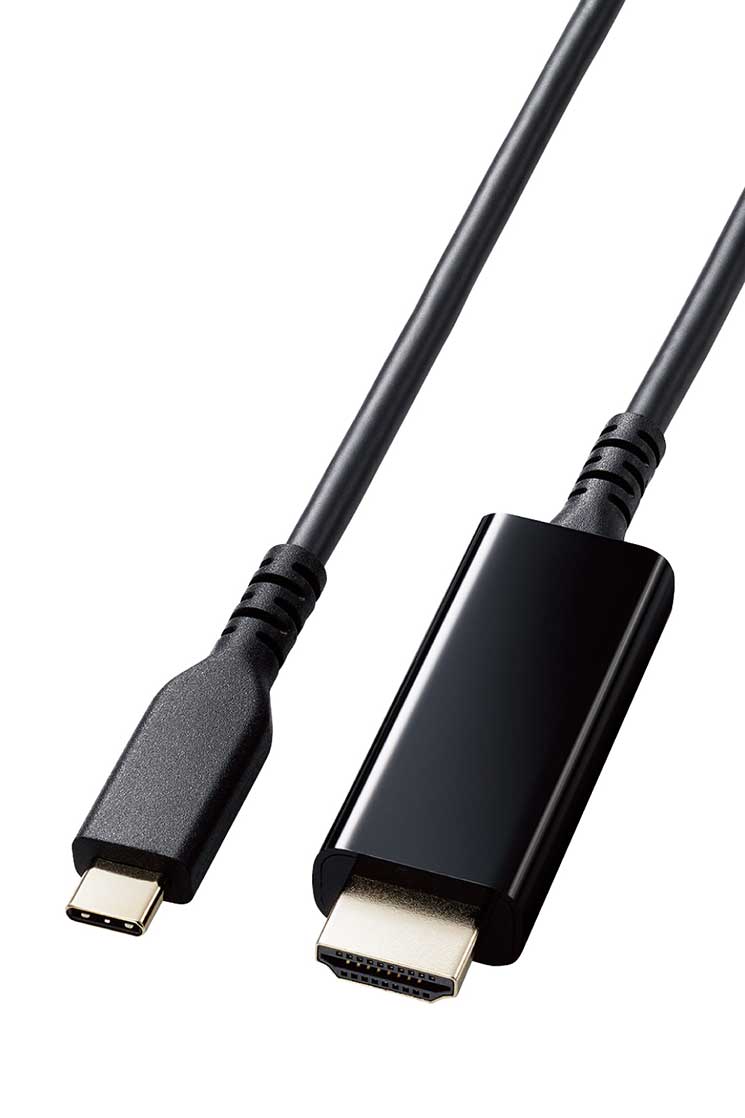 エレコム USB Type-C to HDMI 変換 ケーブル 2m 4K 60Hz 断線に強い 高耐久 【Windows PC Chromebook MacBook Pro / Air iPad Android USB-C デバイス各種対応】 ブラック ブラック