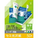 レーザープリンター用紙 セミ光沢紙 半光沢 薄手 A4サイズ 100枚 両面印刷可能 チラシ印刷 企画書用 ビジネス用コピー用紙 ELECOM エレコム 白色度86%