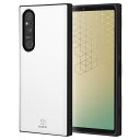 Xperia1V ケース ホワイト スマホ カバー スクエア シンプル 無地 ストラップホール SO-51D SOG10 docomo au softbank sony ソニー KAKU INQ-RXP1M5K3TB-W