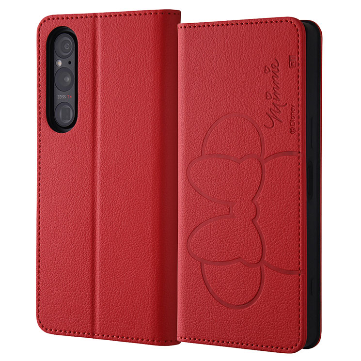 Xperia 1V 手帳型 ケース ディズニー ミニーマウス レッド Disney キャラクター グ ...