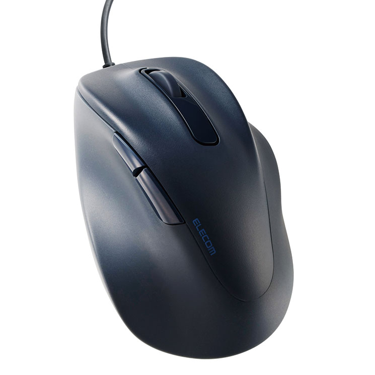 有線 マウス 静音 5ボタン Mサイズ 右手専用 【 Windows 11 10 mac Chrome 対応 】 抗菌 EX-G ブラック エレコム ELECOM