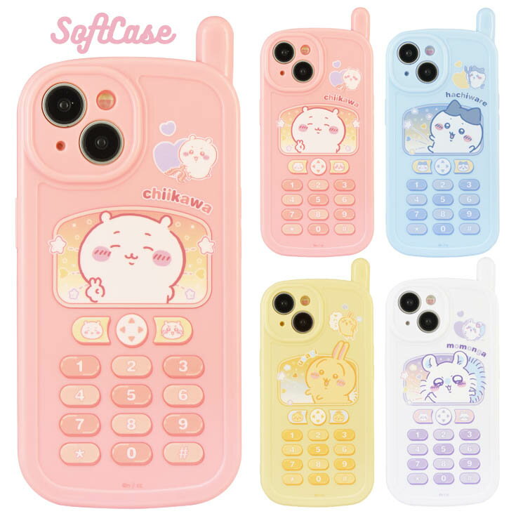 치이카와 iPhone15 iPhone14 케이스 커버 레트로 가라케 디자인 캐릭터 상품 벌새 토끼 모몬가 TPU 소프트 CK-38
