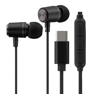イヤホン 有線 ブラック マイク ボリューム調整 リモコン スマホ対応 USB typeC カナル型 パワフルサウンド DAC内蔵 1.2m コード 極の音域 STABLE LN-TCEP02BK