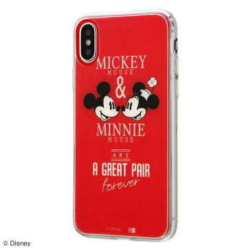 iPhone Xs/X TPUケース ディズニー ミッキー ミニー カバー 透明 クリア 衝撃 保護 着せ替え おしゃれ 可愛い かわいい イングレム IJ-DP8TP-MKN02