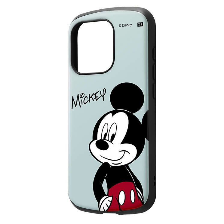 iPhone15Pro ケース ディズニー ミッキーマウス キャラクター グッズ 耐衝撃 ハイブリッド 保護 スマホ カバー ハード アイフォン アイホン MiA IN-DP42AC4-MK2