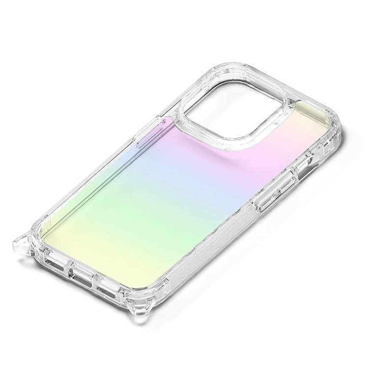 iPhone15Pro ケース クリア 透明 オーロラ 耐衝撃 MIL規格 タフ ミルスペック 頑丈 シンプル 無地 スマホ カバー エアクッション アイフォン アイホン 2023 6.1inch 3眼 クリアタフケース PG-23BPT05AR