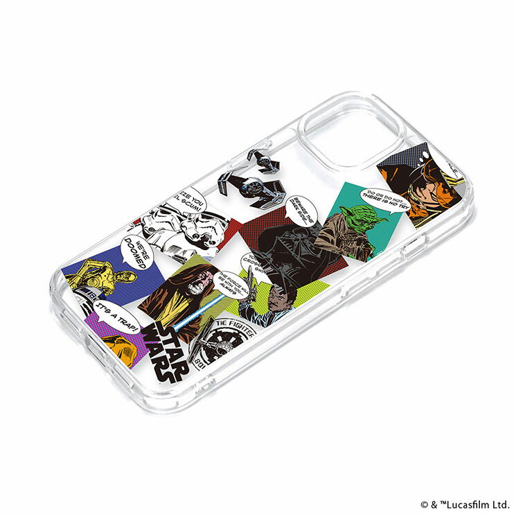 iPhone15 ケース スターウォーズ クリア 透明 ハイブリッド キャラクター グッズ スマホ カバー アイフォン アイホン 2023 6.1inch 2眼 PG-D23APT31SW