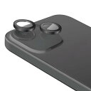 iPhone 15 / 15 Plus カメラフィルム ガラス 高透明 強化ガラス 表面硬度10H 指紋防止 カメラレンズ保護カバー ブラック エレコム ELECOM