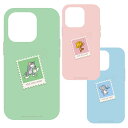 iPhone15Pro ケース トムとジェリー 切手 デザイン トム ジェリー タフィー スマホ カバー グリーン ピンク ブルー キャラクター グッズ アイフォン アイホン 6.1inch 3眼 ソフトケース TMJ-202