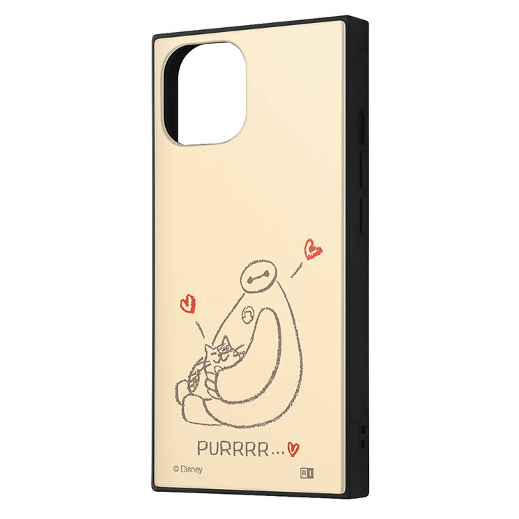 iPhone15 iPhone14 iPhone13 ケース ディズニー ベイマックス モチ ベージュ キャラクター グッズ 耐衝撃 スマホ カバー エアクッション ハイブリッド スクエア 角 シルエット フォルム アイフォン アイホン KAKU IQ-DP41K3TB-BX9