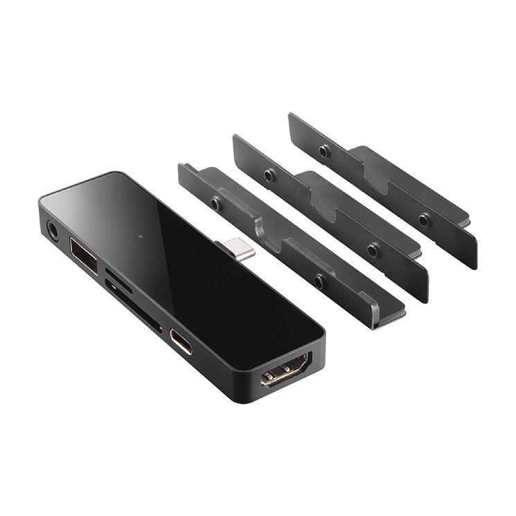 iPad専用 Type C ドッキングステーション ハブ 6-in-1 PD 100W給電 USB-C×1 USB-A×1 HDMI×1 SD+microSD×1 3.5mm4極ス…