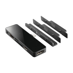 iPad専用 Type C ドッキングステーション ハブ 6-in-1 PD 100W給電 USB-C×1 USB-A×1 HDMI×1 SD+microSD×1 3.5mm4極ステレオミニ×1 直挿しタイプ ブラック ELECOM