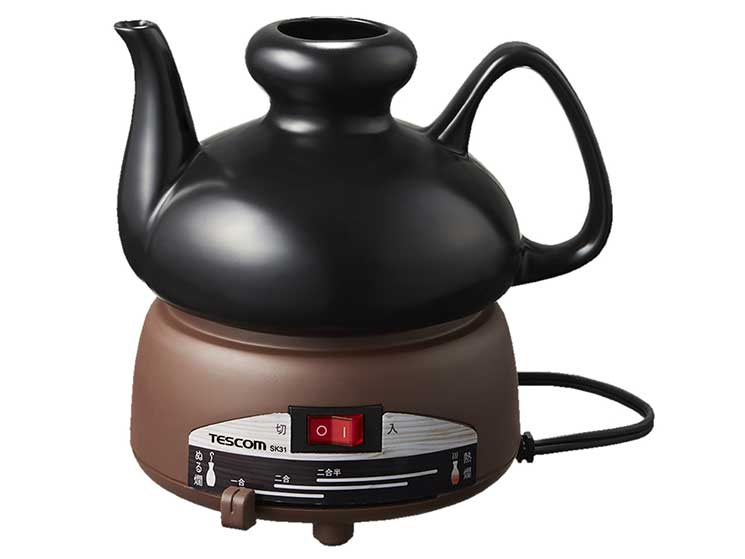 酒燗器 徳利 2.5合 (450ml) 陶磁器製 分離式 無段階調節 大徳利 燗瓶 ぬる燗(約40℃)〜熱燗(約50℃) エレコム