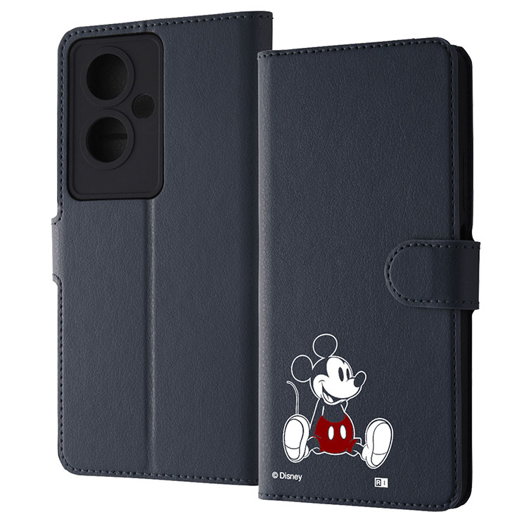 OppoA79 5G ケース 手帳型 ディズニー ミッキー キャラクター グッズ お座り sitting 耐衝撃 傷に強い 頑丈 丈夫 強い シンプル カード 収納 ポケット ストラップホール 付 スタンド 機能 マグネット ベルト OPPO A79 オッポ IJ-DOPA79ELC1DN-MK16