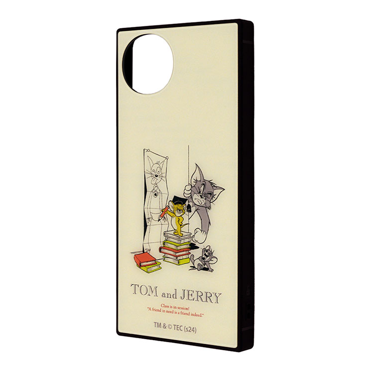 AQUOSwish4 ケース トムとジェリー 授業 タフィー お絵描き キャラクター グッズ 耐衝撃 スマホ カバー エアクッション ハイブリッド スクエア 角 シルエット フォルム AQUOS wish4 SH-52E アクオス ウイッシュ SHARP シャープ KAKU IQ-WAQLS2K3TB-TJ012