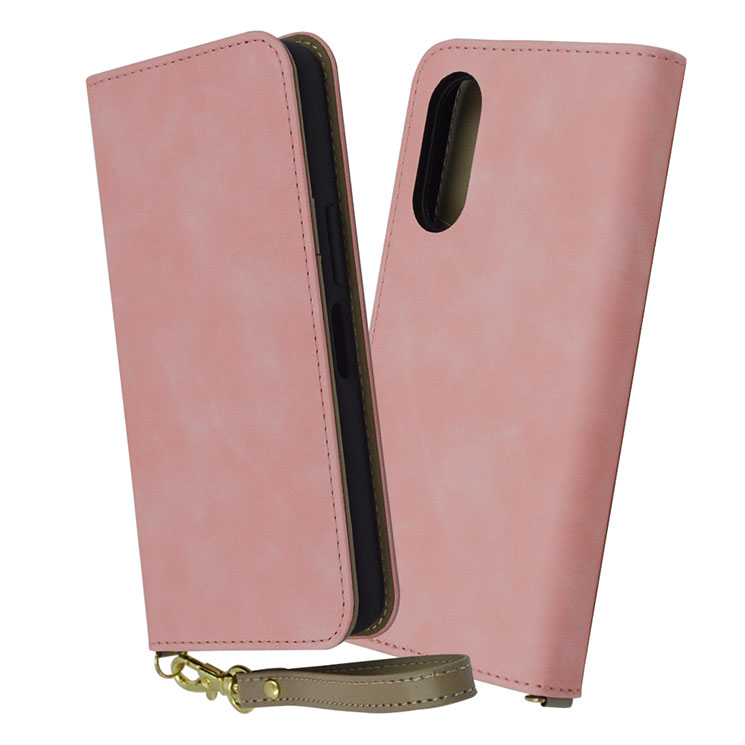 arrowsWe2 手帳型 ケース ピンク カバー PU レザー 耐衝撃 カード 収納 ポケット ストラップホール 付 スタンド機能付き ムラ染め arrows We2 アローズ F-52E Raffine IN-ARW2DML1-P